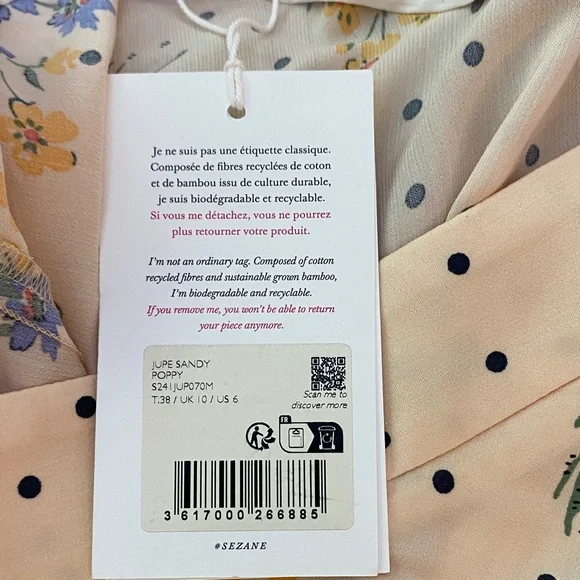 Sezane Sandy midi skirt in color Poppy 38 - Picture 6 of 7